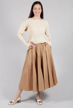 Pleated Skirt in Camel