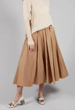 Pleated Skirt in Camel