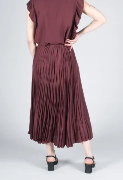 Pleated Skirt in Cocoa