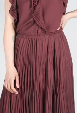 Pleated Skirt in Cocoa