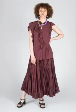 Pleated Skirt in Cocoa