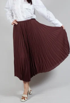 Pleated Skirt in Cocoa