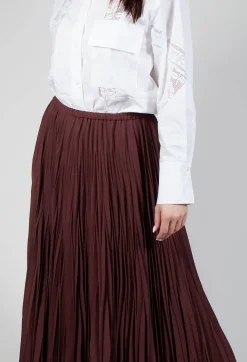 Pleated Skirt in Cocoa