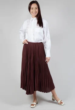 Pleated Skirt in Cocoa