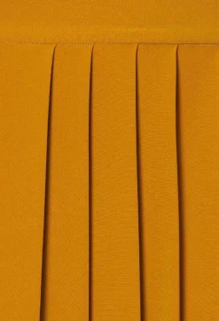 Pleated Skirt with Sash in Mustard