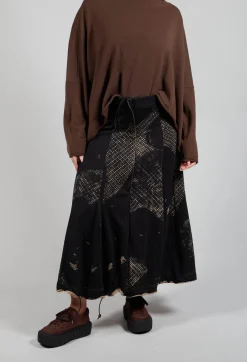 Pleated Skirted in Latte Print