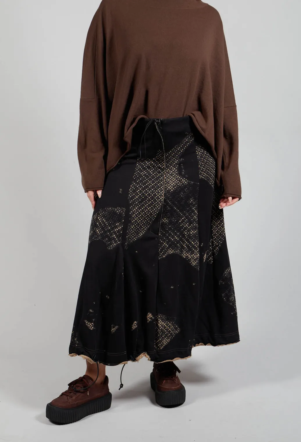 Pleated Skirted in Latte Print