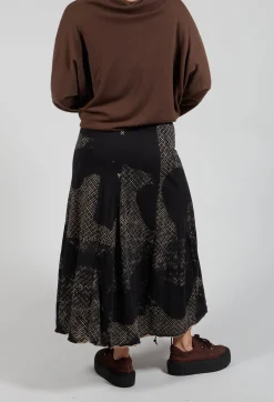 Pleated Skirted in Latte Print