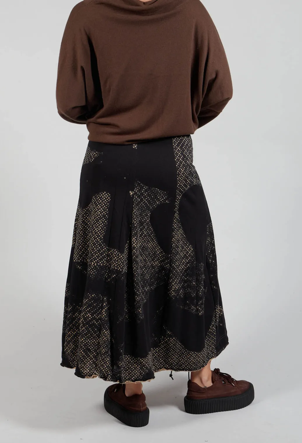 Pleated Skirted in Latte Print