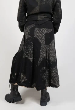 Pleated Skirted in Latte Print
