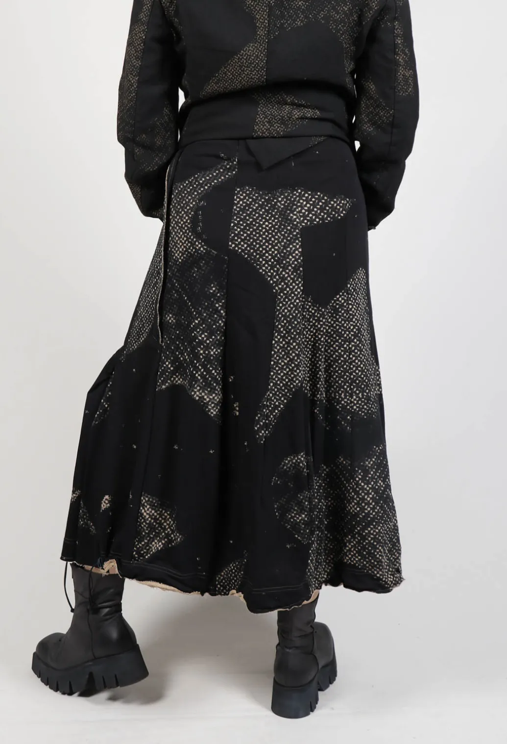 Pleated Skirted in Latte Print