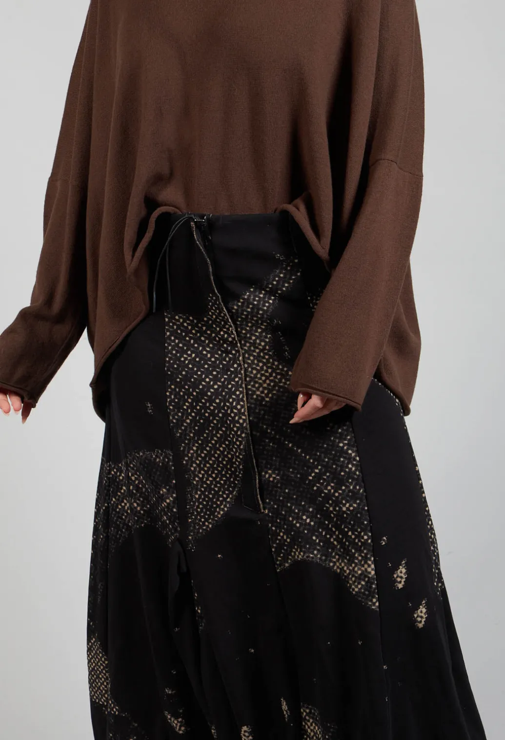 Pleated Skirted in Latte Print