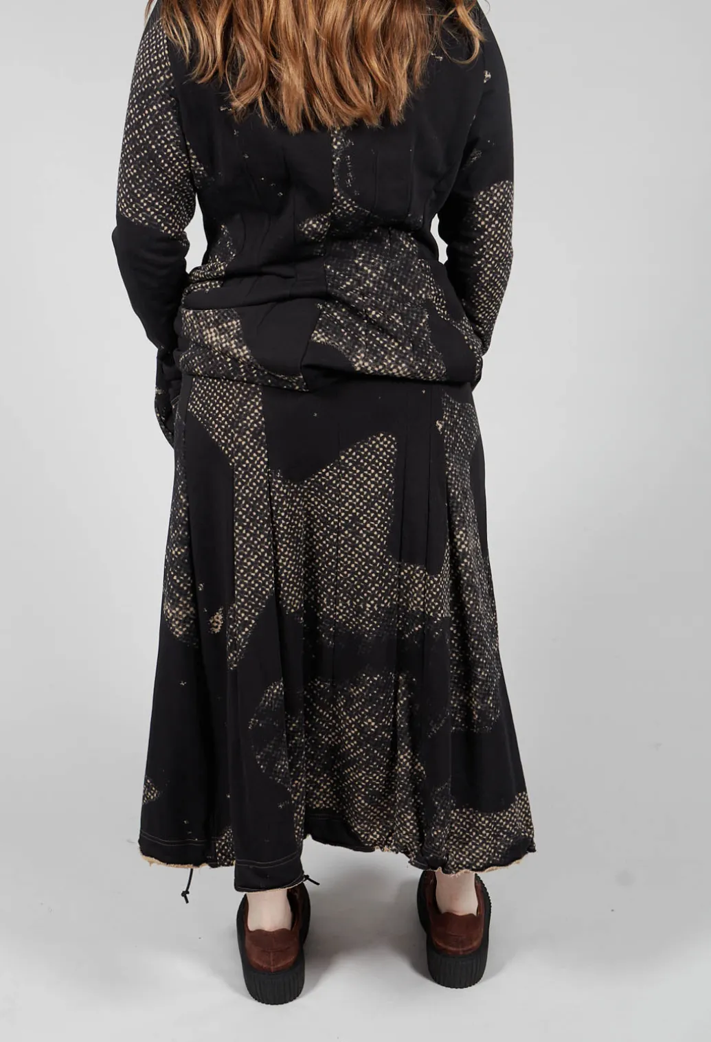Pleated Skirted in Latte Print