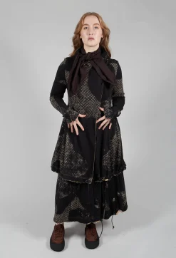 Pleated Skirted in Latte Print
