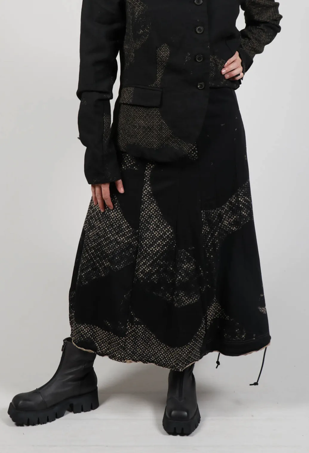 Pleated Skirted in Latte Print