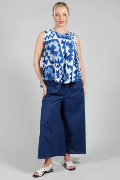 Pleated Sleeveless Blouse in Maya Print