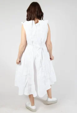 Pleated Sleeveless Midi Dress in Semi Bleach