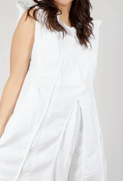 Pleated Sleeveless Midi Dress in Semi Bleach