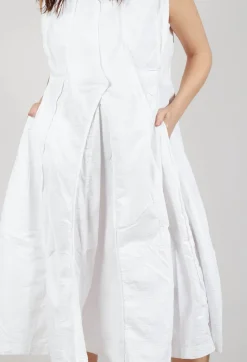 Pleated Sleeveless Midi Dress in Semi Bleach