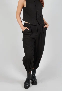 Pleated Trousers in Black