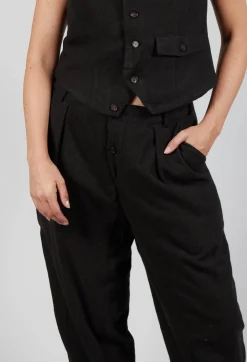 Pleated Trousers in Black