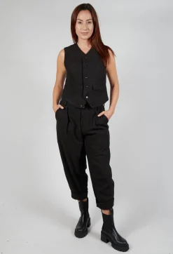 Pleated Trousers in Black