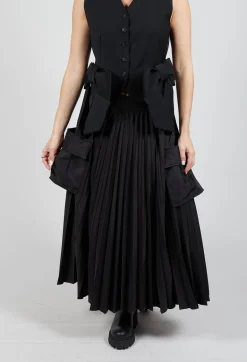 Pleated Utility Skirt in Nero