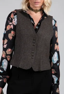 Pleated Waistcoat in Tweed