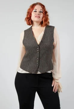 Pleated Waistcoat in Tweed