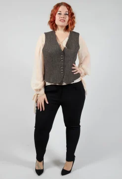 Pleated Waistcoat in Tweed