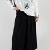 Pleated Wide Leg Pants in Lalabel Nero