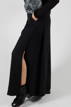 Pleated Wide Leg Pants in Lalabel Nero