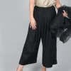 Pleated Wide Leg Trousers in Black