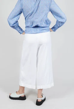 Pleated Wide Leg Trousers in White