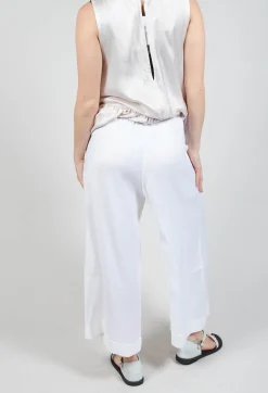 Pleated Wide Leg Trousers in White