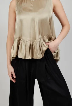 Pleated Wide Leg Trousers in Black