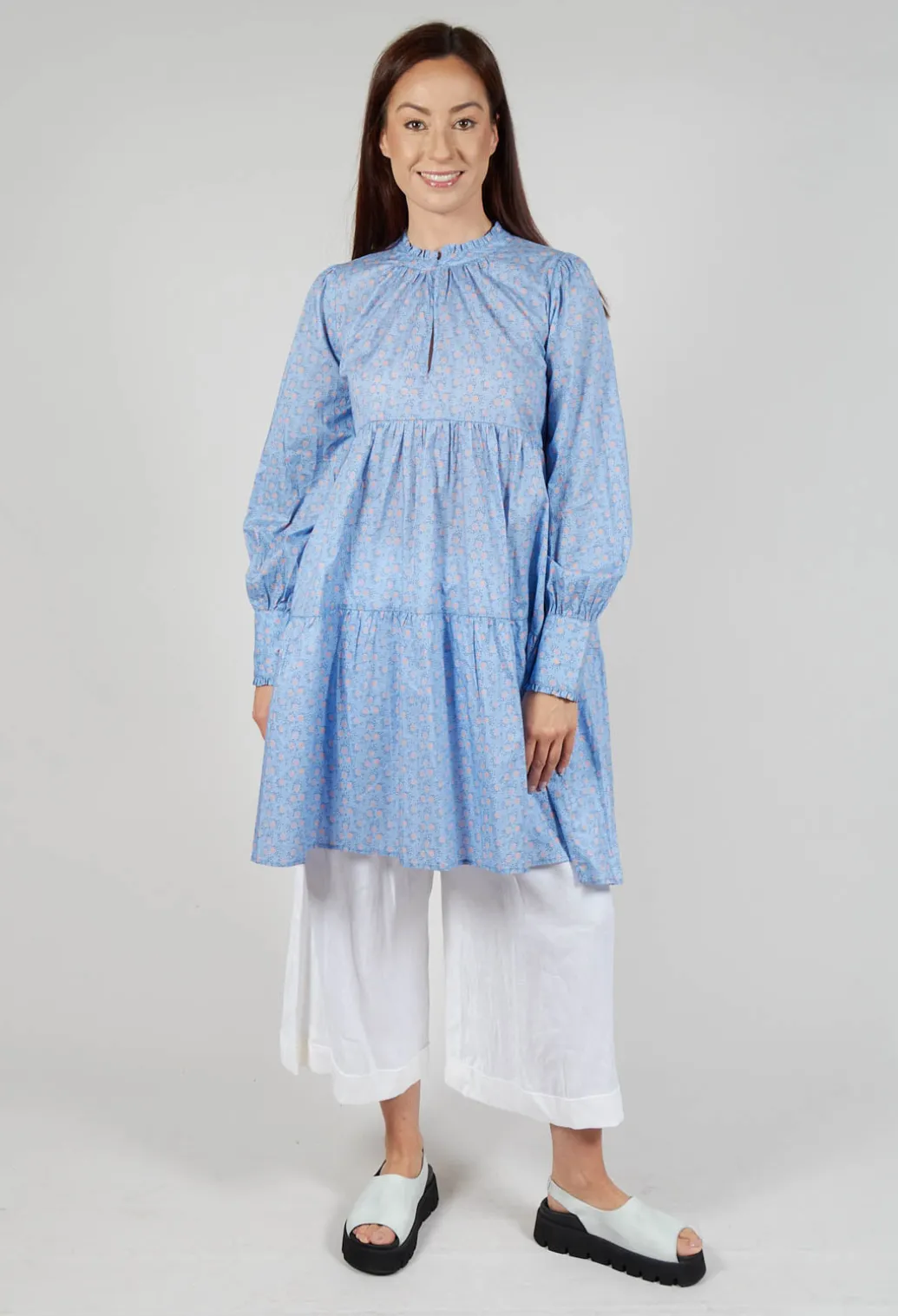 Pleated Wide Leg Trousers in White