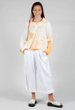 Pleated Wide Leg Trousers in White