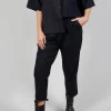 Pleated Wool Trousers in Navy