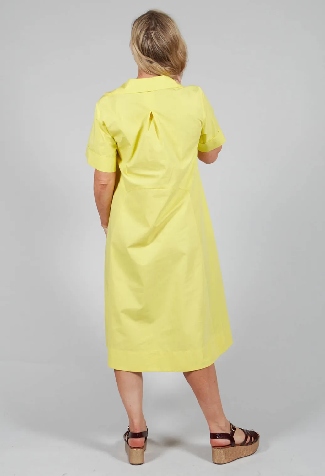 Pleats & Lace Dress in Sunflower