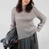 Plisse Longsleeve Top in Perla