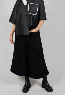 Pocket Wool Trousers in Black