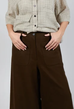 Pocket Wool Trousers in Brown