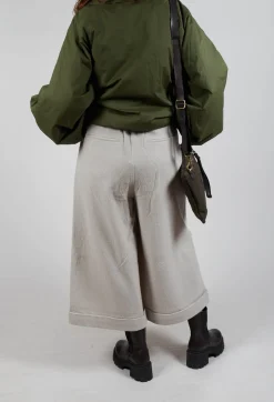 Pocket Wool Trousers in Cream