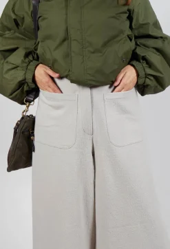 Pocket Wool Trousers in Cream