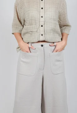 Pocket Wool Trousers in Cream