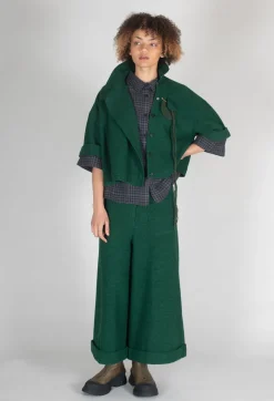 Pocket Wool Trousers in Forest