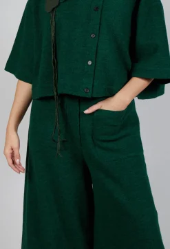 Pocket Wool Trousers in Forest