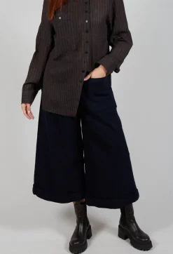 Pocket Wool Trousers in Navy
