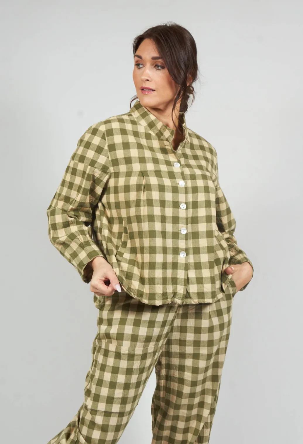 Poe Jacket in Carreaux Vert